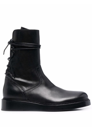Ann Demeulemeester lace-up flatform boots - Black