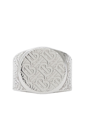 Burberry monogram-engraved signet ring - Silver