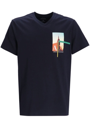 Armani Exchange graphic-print cotton T-shirt - Blue