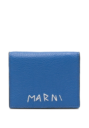 Marni logo-embroidered bi-fold wallet - Blue