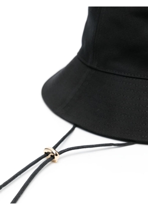 Moschino logo-lettering bucket hat - Black