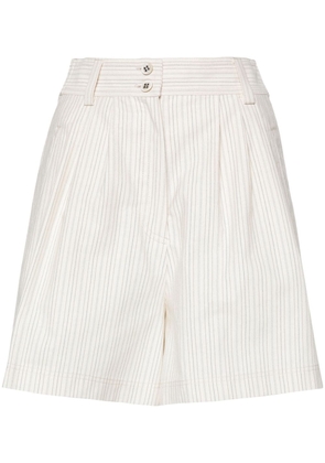 Golden Goose pinstriped cotton-blend shorts - Neutrals