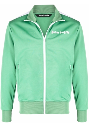 Palm Angels logo-print zip-front track jacket - Green