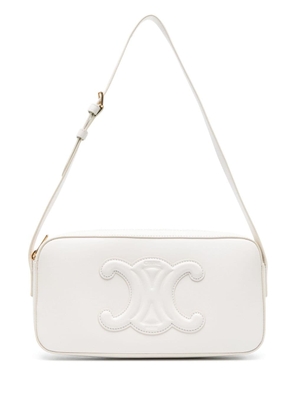 Céline Pre-Owned Triomphe-motif leather shoulder bag - White