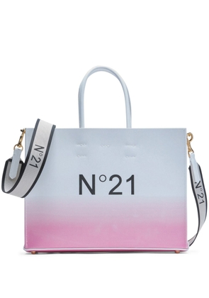 Nº21 logo-print ombre-effect tote bag - White