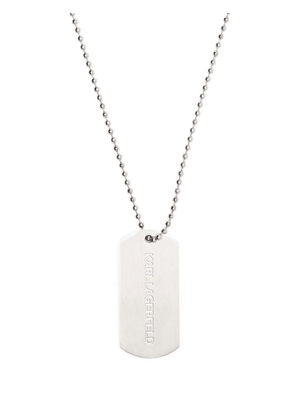 Karl Lagerfeld ID logo-plaque necklace - Silver