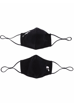 Karl Lagerfeld K/Protect Ikonik set of two face masks - Black