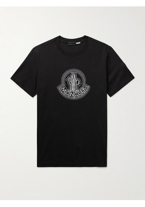 Moncler - Logo-Appliquéd Printed Cotton-Jersey T-Shirt - Men - Black - XS
