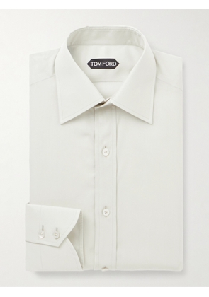 TOM FORD - Cutaway-Collar Lyocell-Blend Poplin Shirt - Men - White - EU 39