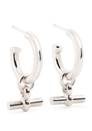 Tilly Sveaas Medium Sterling Silver T-Bar Hoop Earrings