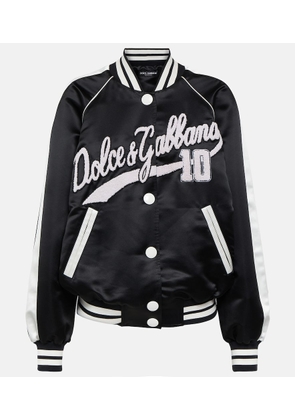 Dolce&Gabbana Logo satin varsity jacket