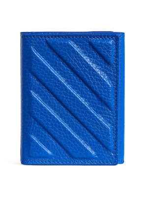 Off-White Leather Diagonals Compact Wallet