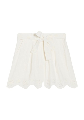 Broderie high-waisted shorts