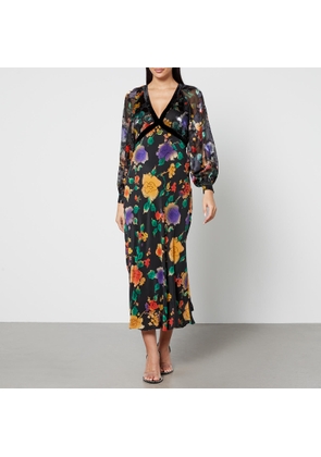 Rixo Ayla Floral-Print Chiffon Midi Dress - UK 6