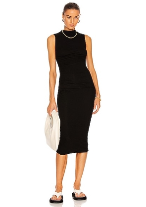 Enza Costa Silk Rib Sleeveless Twist Midi Dress in Black - Black. Size XS (also in ).