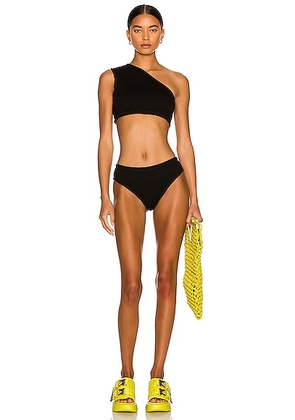 Bottega Veneta Nylon Crinkle Bikini Set in Black - Black. Size XL (also in ).