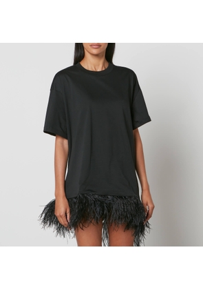 Marques Almeida Feather-Trimmed Cotton-Jersey T-Shirt - M