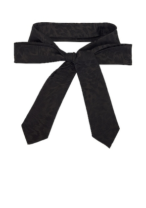 Saint Laurent Leopard Print Large Tie in Black - Black. Size all.