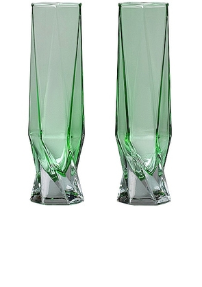 MAX ID NY for FWRD Champagne Flute Set in Light Green - Green. Size all.