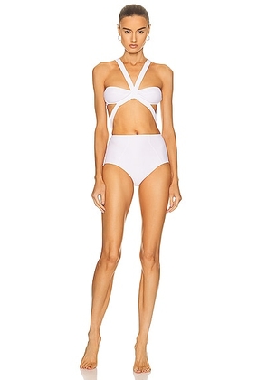 ALAÏA Original One Piece Bikini Swimsuit in Blanc - White. Size 40 (also in 42, 44).