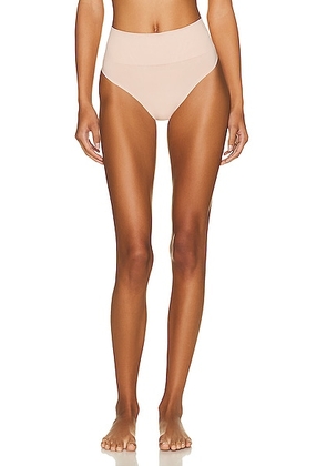 Wolford 40gg Seamless High Waist Thong in Clay - Nude. Size L (also in ).