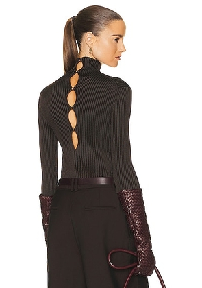 Bottega Veneta Knit Sweater in Dark Chestnut & Black - Brown. Size L (also in M, XS).