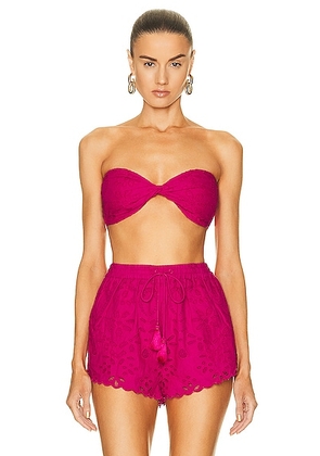 ROCOCO SAND Moss Bandeau Top in Pink - Pink. Size L (also in M, XS).