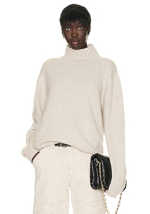 The Elder Statesman Relaxed Turtleneck Sweater in White - White. Size L (also in M, S).