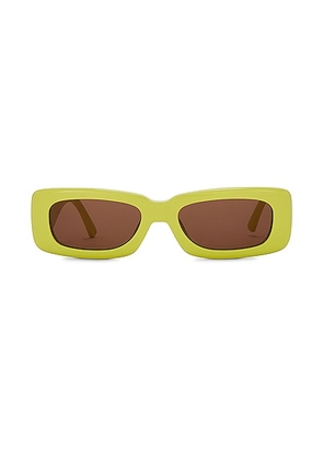 THE ATTICO Mini Marfa Rectangular Sunglasses in Yellow - Yellow. Size all.
