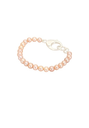 Hatton Labs Pink Classic Pearl Bracelet in Silver - Blush. Size 7.5 (also in 8, 8.5).