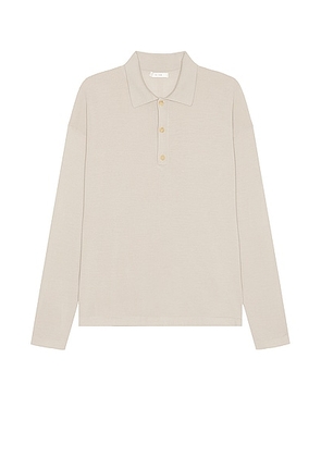 The Row Djon Polo in Taupe - Neutral. Size L (also in S, XL, XL/1X).