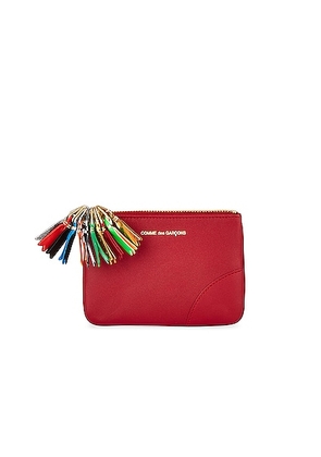 COMME des GARCONS Zipper Pull Wallet in Red - Red. Size all.