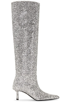 Alexander Wang Viola 65 Slouch Boot in Silver - Metallic Silver. Size 36 (also in ).