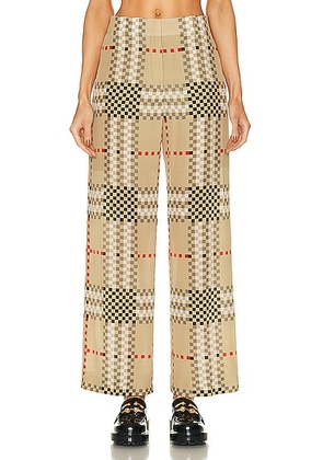 Burberry Jane Pant in Archive Beige Pattern - Beige. Size 2 (also in 4, 6).