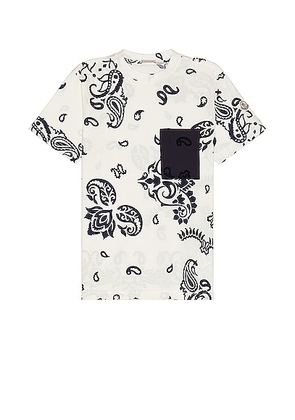 Moncler Ss T-shirt in Bandana Print - White. Size L (also in M, S, XL).