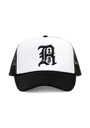 R13 R13 Trucker Hat in Black & White - Black,White. Size all.