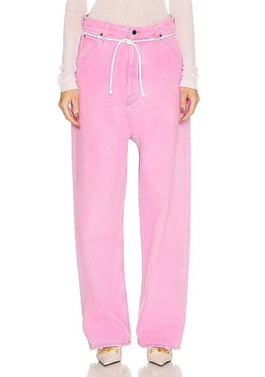 DARKPARK Iris Oversized Pant in Acid Pink - Pink. Size 24 (also in 25, 27, 28).