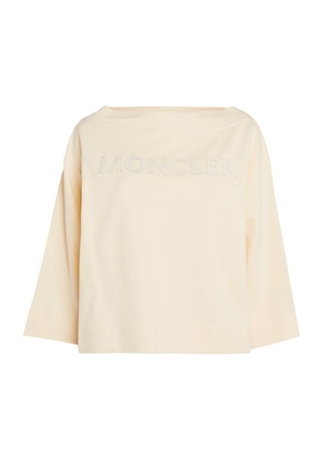 Moncler Cotton Boat-Neck Logo T-Shirt
