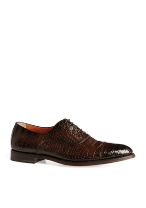 Santoni Crocodile Leather Oxford Shoes
