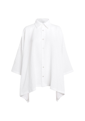 Eskandar Cotton Gingham Seersucker Shirt