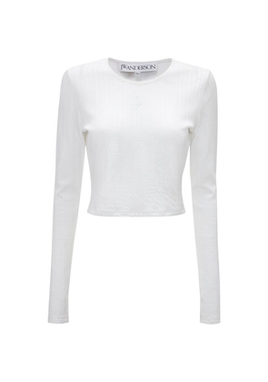 Jw Anderson Embroidered Logo Crop Top