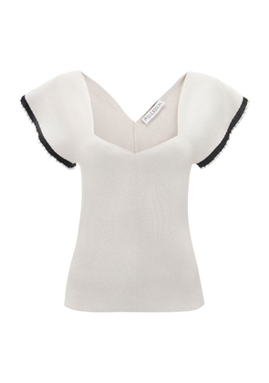 Jw Anderson Knitted Frill-Trim Top