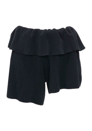 Jw Anderson Ribbed Fold-Over Asymmetric Shorts