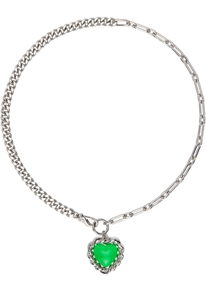 Safsafu Silver & Green Limelight Necklace