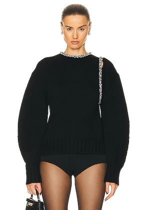 SIMKHAI Monroe Crystal Pullover Sweater in Black - Black. Size S (also in ).