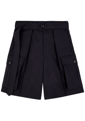 Dries Van Noten Piers Belted Wool Shorts - Navy - 46 (IT46 / S)