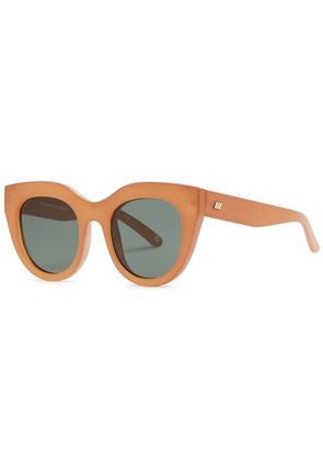 LE Specs Air Heart Round Cat-eye Sunglasses - Brown Light
