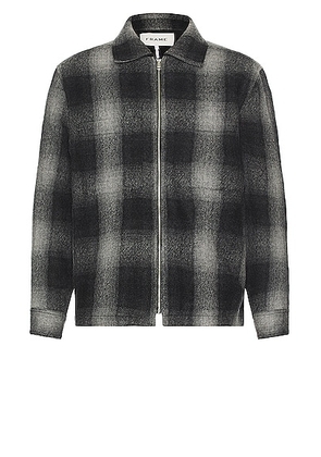FRAME Plaid Wool Jacket in Grey - Grey. Size L (also in M).