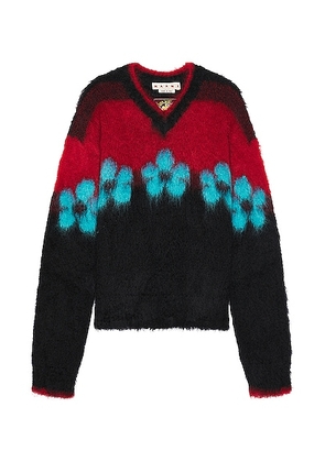 Marni V Neck Sweater in Black - Black. Size 50 (also in 52).