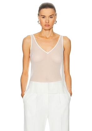 SANS FAFF Sunday Sheer Camisole Top in White - White. Size L (also in M, S, XS).